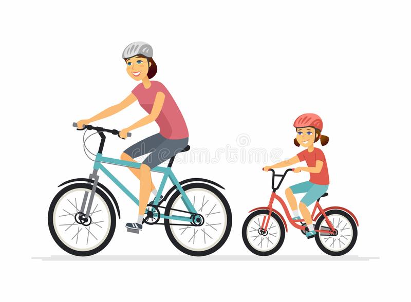 mother-daughter-cycling-cartoon-people-characters-illustration-white-background-young-smiling-parent-her-kid-going-ride-150890544